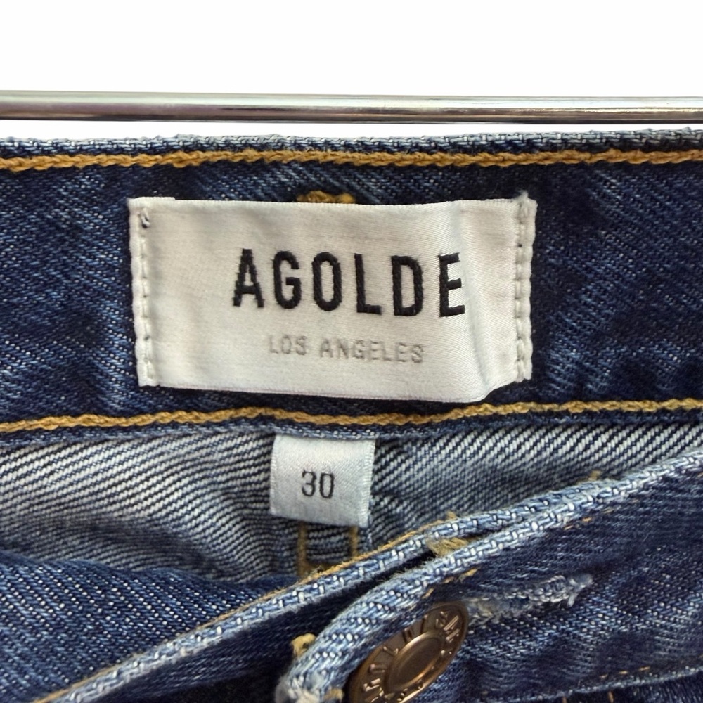 AGOLDE Parker High Rise Straight Leg Jeans Cropped Medium Wash - Picture 3 of 8